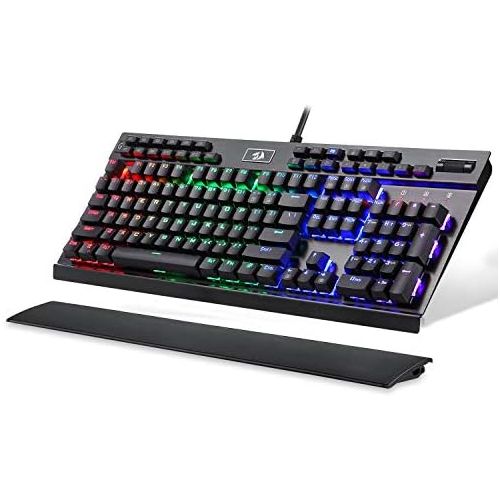  [아마존베스트]Redragon K550 Mechanical Gaming Keyboard, RGB LED Backlit with Brown Switches, Macro Recording, Wrist Rest, Volume Control, Full Size, Yama, USB Passthrough for Windows PC Gamer (B