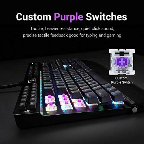  [아마존베스트]Redragon K550 Mechanical Gaming Keyboard, RGB LED Backlit with Brown Switches, Macro Recording, Wrist Rest, Volume Control, Full Size, Yama, USB Passthrough for Windows PC Gamer (B