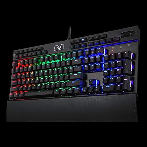  [아마존베스트]Redragon K550 Mechanical Gaming Keyboard, RGB LED Backlit with Brown Switches, Macro Recording, Wrist Rest, Volume Control, Full Size, Yama, USB Passthrough for Windows PC Gamer (B