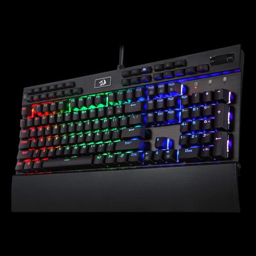  [아마존베스트]Redragon K550 Mechanical Gaming Keyboard, RGB LED Backlit with Brown Switches, Macro Recording, Wrist Rest, Volume Control, Full Size, Yama, USB Passthrough for Windows PC Gamer (B