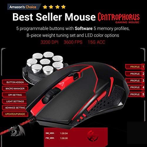  [아마존베스트]Redragon S101 Wired RGB Backlit Gaming Keyboard and Mouse, Gaming Mouse Pad, Gaming Headset Combo All in 1 PC Gamer Bundle for Windows PC  (Black)