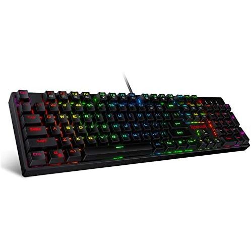  [아마존베스트]Redragon K582 SURARA RGB LED Backlit Mechanical Gaming Keyboard with104 Keys-Linear and Quiet-Red Switches
