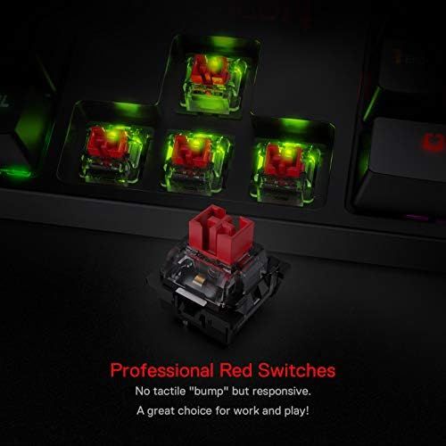  [아마존베스트]Redragon K582 SURARA RGB LED Backlit Mechanical Gaming Keyboard with104 Keys-Linear and Quiet-Red Switches