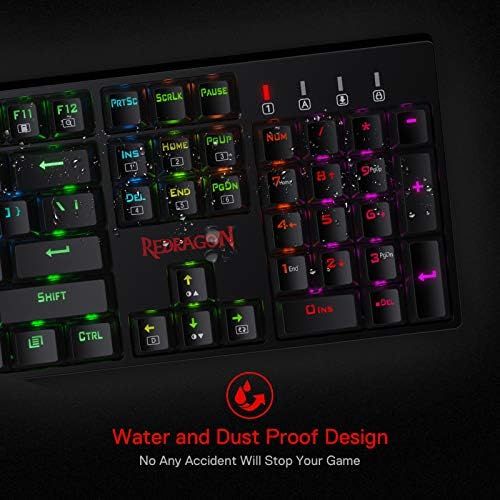  [아마존베스트]Redragon K582 SURARA RGB LED Backlit Mechanical Gaming Keyboard with104 Keys-Linear and Quiet-Red Switches