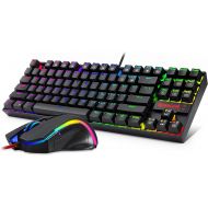 [아마존베스트]Redragon K552-RGB-BA Mechanical Gaming Keyboard and Mouse Combo Wired RGB LED Backlit 60% with Arrow Key Keyboard & 7200 DPI Mouse for Windows PC Gamers (Tenkeyless Keyboard Mouse