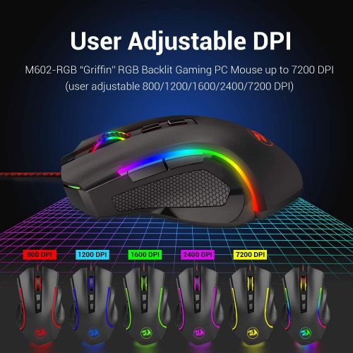  [아마존베스트]Redragon K552-RGB-BA Mechanical Gaming Keyboard and Mouse Combo Wired RGB LED Backlit 60% with Arrow Key Keyboard & 7200 DPI Mouse for Windows PC Gamers (Tenkeyless Keyboard Mouse