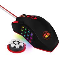 [아마존베스트]Redragon M901 PERDITION 16400 DPI High-Precision Programmable Laser Gaming Mouse for PC, MMO, 18 Programmable Buttons, Weight Tuning Cartridge, 12 Side Buttons, 5 programmable user