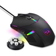 [아마존베스트]Redragon M601 RGB Gaming Mouse Backlit Wired Ergonomic 7 Button Programmable Mouse Centrophorus with Macro Recording & Weight Tuning Set 7200 DPI for Windows PC (Black)