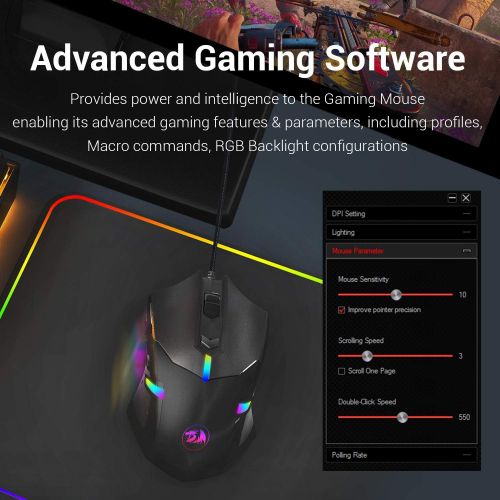  [아마존베스트]Redragon M601 RGB Gaming Mouse Backlit Wired Ergonomic 7 Button Programmable Mouse Centrophorus with Macro Recording & Weight Tuning Set 7200 DPI for Windows PC (Black)