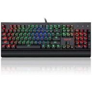 Redragon K557 RGB Backlit Waterproof Mechanical Gaming Keyboard with Blue Switches, Anti-ghosting 104 Keys