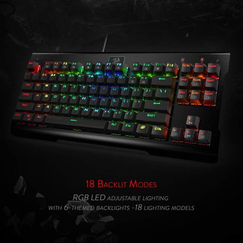  Redragon K561 VISNU 87 Keys Anti-ghosting RGB Backlit Waterproof Mechanical Gaming Keyboard with Clicky Blue Switches