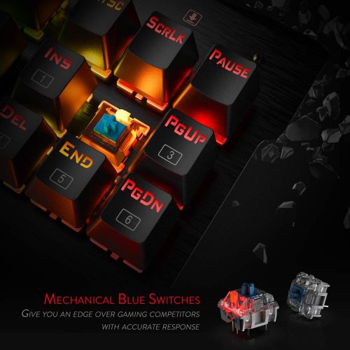  Redragon K561 VISNU 87 Keys Anti-ghosting RGB Backlit Waterproof Mechanical Gaming Keyboard with Clicky Blue Switches