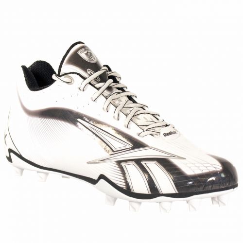  Reebok REEBOK NFL BURNER SPD LT 58 M4 MENS FOOTBALL CLEATS WHITE, BLACK, SILVER 12.5