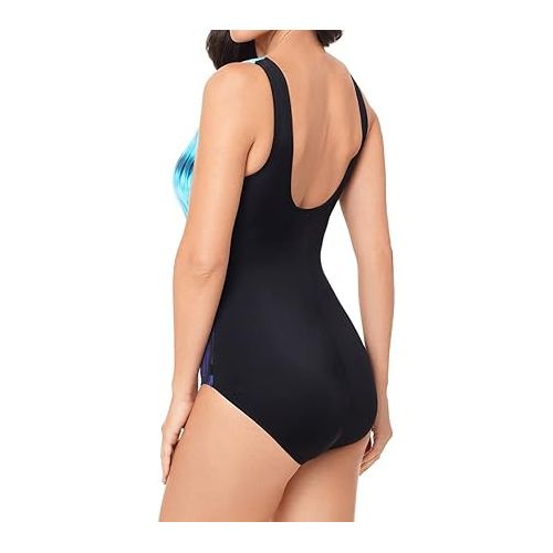  Reebok Women's Swimwear Sport Fashion Endless Endurance Scoop Neckline Soft Cup One Piece Swimsuit