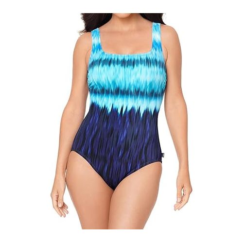  Reebok Women's Swimwear Sport Fashion Endless Endurance Scoop Neckline Soft Cup One Piece Swimsuit