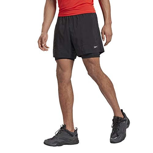  Reebok Mens Running Essentials 2 in 1 Shorts