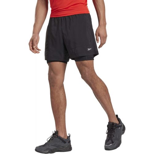  Reebok Mens Running Essentials 2 in 1 Shorts