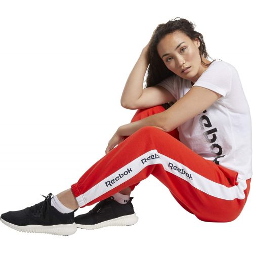  Reebok Womens Training Essentials Linear Logo Fleece Jogger Pants