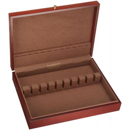  Reed & Barton Flatware Chest Mahogany Finish Brown Tarnish Proof Fabric Lining Brass Lid Hardware