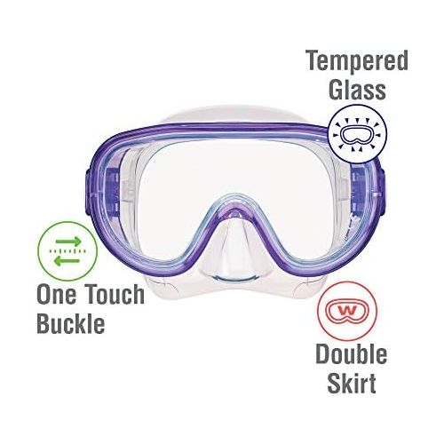  ReefTourer Unisex-Adult RC-0105-LV Mask Und Snorkel Combo Set, Lavender, One Size