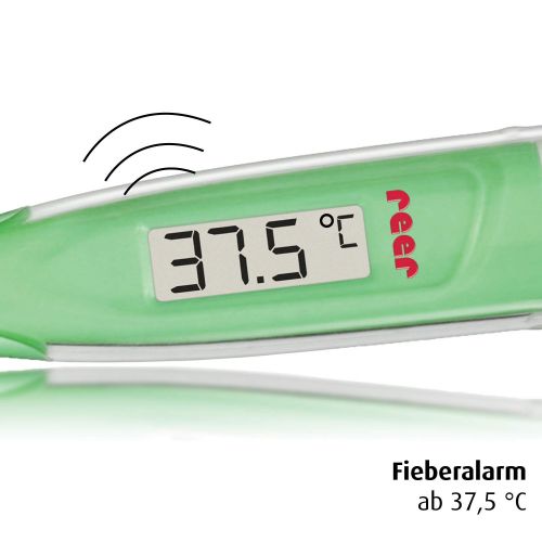  reer 9850 Digitales Express-Fieber-Thermometer fuers Baby, misst in 10 Sekunden, flexible Spitze