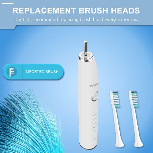  Reesino Sonic Electric Toothbrush Rechargeable with 100-day Battery Life, 5 Brushing Modes, IPX8...
