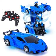 [아마존베스트]Refasy Remote Control Car for Boys 3-5, Hobby RC Robot Car Toy for 5-12 Year Old Deformation Car Transforming Toy RC Racing Cars for Kid Transformation Cars Racing Vehicle Robot To