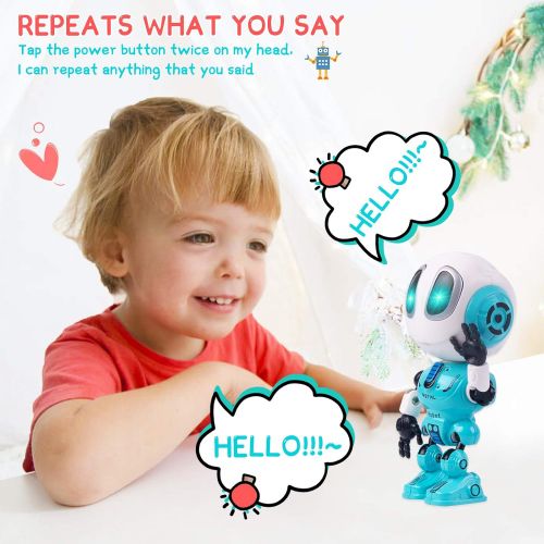  [아마존베스트]Refasy Talking Robot Toys for Kids, Mini Robot Toys Repeats What You Say with Flashing Lights and Touch Control, Children Toys Gifts for Boys and Girls Age 3 4 5 6 7 8 9