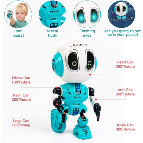  [아마존베스트]Refasy Talking Robot Toys for Kids, Mini Robot Toys Repeats What You Say with Flashing Lights and Touch Control, Children Toys Gifts for Boys and Girls Age 3 4 5 6 7 8 9