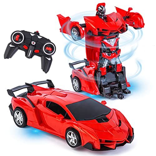  Refasy RC Cars for Boys Age 4-7,Remote Control Transformation Car Robot Toys for Child Electric Deformation Car Vehicle Toys for Kid 8-15 Ages Transforming Toy Deformed Cars Best B