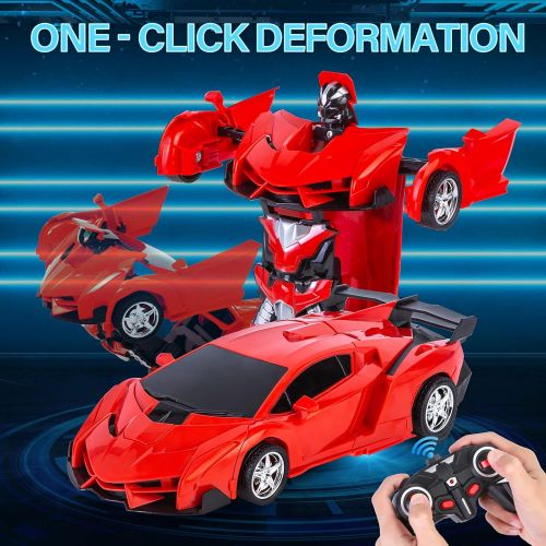  Refasy RC Cars for Boys Age 4-7,Remote Control Transformation Car Robot Toys for Child Electric Deformation Car Vehicle Toys for Kid 8-15 Ages Transforming Toy Deformed Cars Best B