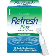 Refresh Plus Lubricant Eye Drops, Preservative-Free, 0.01 Fl Oz Single-Use Containers, 30 Count (Pack of 1)