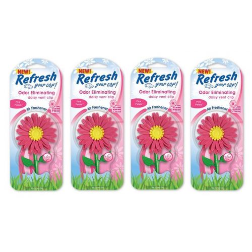  Refresh Your Car Daisy Pink Petals Air Freshener (4-Pack)