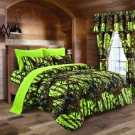 Regal Lime Camouflage Queen Size 8pc Comforter, Sheet, Pillowcases, and Bed Skirt Set - Camo Bedding Sheet Set for Hunters Teens Boys and Girls