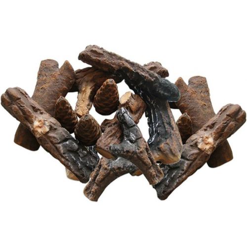  Regal Flame 18 Piece Petite Set of Ceramic Wood Gas Fireplace Logs Logs for All Types of Indoor, Gas Inserts, Ventless & Vent Free, Propane, Gel, Ethanol, Electric, or Outdoor Fire