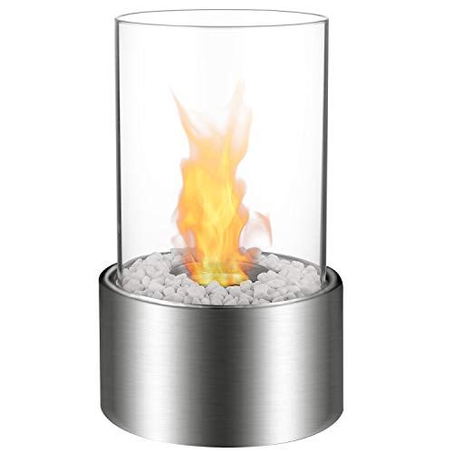  Regal Flame Eden Ventless Tabletop Portable Bio Ethanol Fireplace in Stainless Steel