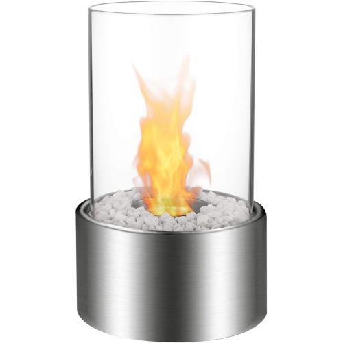  Regal Flame Eden Ventless Tabletop Portable Bio Ethanol Fireplace in Stainless Steel