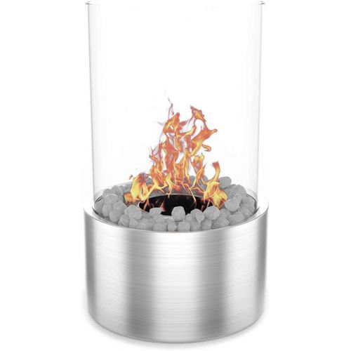  Regal Flame Eden Ventless Tabletop Portable Bio Ethanol Fireplace in Stainless Steel