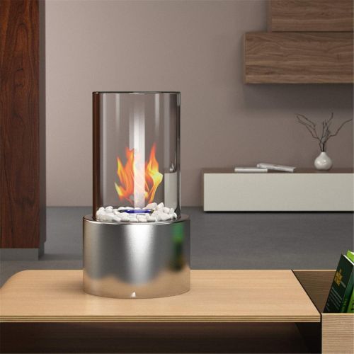  Regal Flame Eden Ventless Tabletop Portable Bio Ethanol Fireplace in Stainless Steel