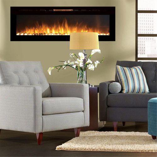  Regal Flame Astoria 60 Pebble Built-in Ventless Recessed Wall Mounted Electric Fireplace Better than Wood Fireplaces, Gas Logs, Inserts, Log Sets, Gas, Space Heaters, Propane