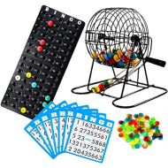 Regal Bingo Deluxe Bingo Game Set for Adults and Kids - Includes 6 Inch Bingo Wheel Cage, 75 Balls, Master Board, 18 Cards and Colorful Chips - Fun Family Bingo Night