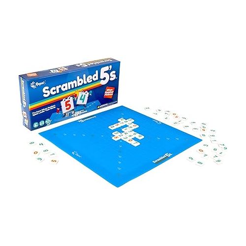  Regal Games - Scrambled 5a€™s - Fun Family-Friendly Math Game - Includes Silicone Game Mat - Ideal for 2-4 Players Ages 8+