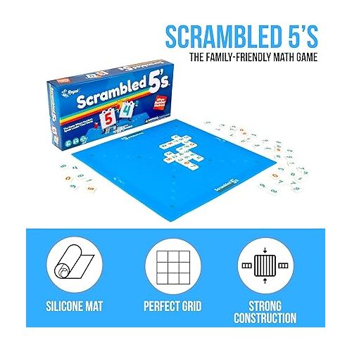  Regal Games - Scrambled 5a€™s - Fun Family-Friendly Math Game - Includes Silicone Game Mat - Ideal for 2-4 Players Ages 8+