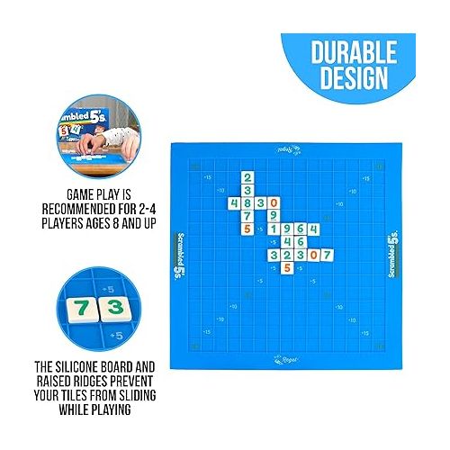  Regal Games - Scrambled 5a€™s - Fun Family-Friendly Math Game - Includes Silicone Game Mat - Ideal for 2-4 Players Ages 8+