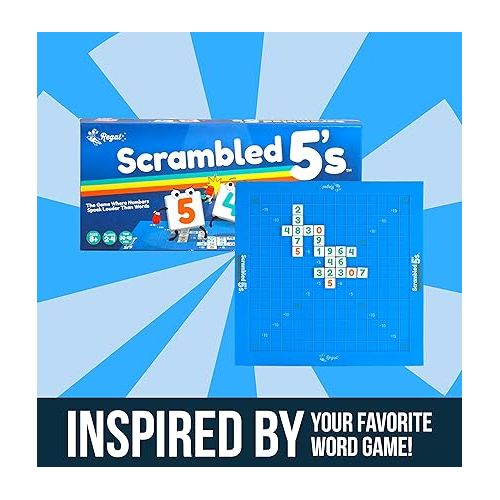  Regal Games - Scrambled 5a€™s - Fun Family-Friendly Math Game - Includes Silicone Game Mat - Ideal for 2-4 Players Ages 8+