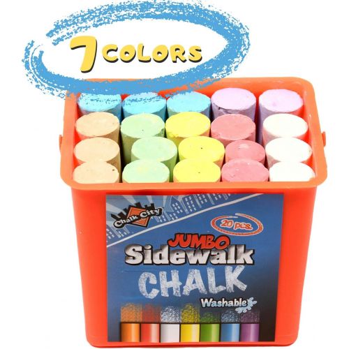  [아마존베스트]Regal Games Chalk City - 20 Piece Jumbo Washable Sidewalk Chalk