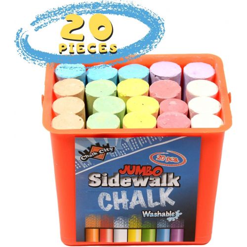  [아마존베스트]Regal Games Chalk City - 20 Piece Jumbo Washable Sidewalk Chalk