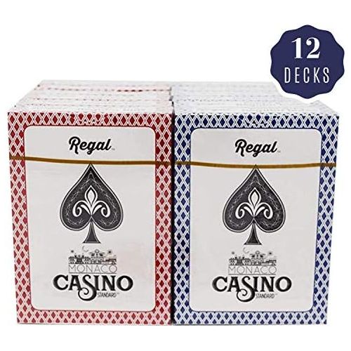  [아마존베스트]Regal Games Casino Standard Poker Size Playing Cards (Set of 12 Decks)