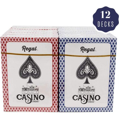  [아마존베스트]Regal Games Casino Standard Poker Size Playing Cards (Set of 12 Decks)