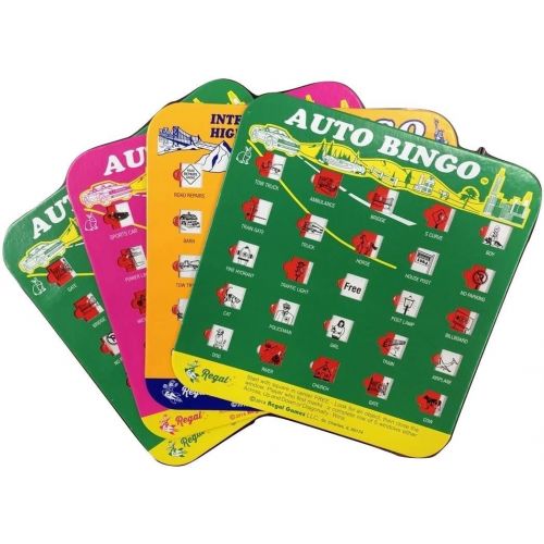  [아마존베스트]Regal Games Original Travel Bingo 4 Pack - Great for Family Vacations Car Rides and Road Trips …